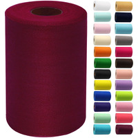 Burgundy Tulle Fabric Rolls 6 Inch By 100 Yards (300 Feet) Fabric Spool Tulle Ribbon For Diy Burgundy Tutu Bow Baby Shower Birthday Party Wedding Decorations Christmas Craft Supplies