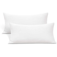 2-Pack Stretch Pillow Cases - Jersey Knit & Ultra Soft Envelope Closure Pillowcases T-Shirt Like Microfiber Blend - Suitable For 20X36/20X40 King Size Set Of 2, White