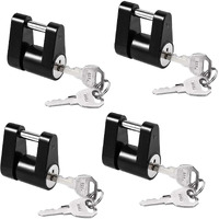 Czc Auto Black Trailer Hitch Coupler Lock, Dia 1/4 Inch, 3/4 Inch Span For Tow Boat Rv Truck Car\'s Coupler Keyed Alike (4 Pack, Black)