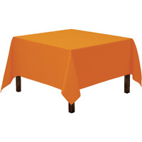 Gee Di Moda Square Tablecloth - 70 X 70 Inch Orange Table Cloth For Medium Square Or Round Tables - Heavy Duty Washable Fabric - For Buffet Table, Holiday Party, Dinner, Wedding & Baby Shower