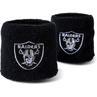 Franklin Sports Unisex Adult Wristbands Franklin Sports Nfl Oakland Raiders Embroidered Wristbands, Black, Osfm Us