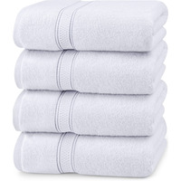 Utopia Towels 4 Pack Premium Bath Towels Set, (27 X 54 Inches) 100% Ring Spun Cotton 600Gsm, Lightweight And Highly Absorbent Quick Drying Towels, Perfect For Daily Use (White)