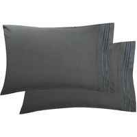 Elegant Comfort Luxury Ultra-Soft 2-Piece Pillowcase Set 1500 Thread Count Egyptian Quality Microfiber Double Brushed-Wrinkle Resistant, Standard Size, Grey