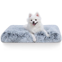 Vonabem Small Dog Bed Crate Pad Puppy Bed 24 Inch, Washable Fluffy Plush Pet Beds, Anti-Slip Dog Crate Bed For Small Dogs And Cats,Dog Mats For Sleeping And Anti Anxiety, Kennel Pad Grey