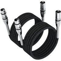 Fibbr Xlr Cable 6Ft-2 Pack, Microphone Cable Nylon Braided Xlr Male To Female Heavy Duty Balanced Microphone Cord Compatible With Preamps/Speaker Systems And More