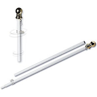 Grace Alley Flag Pole: 6 Foot Tangle Free Spinning Flag Pole. Residential Or Commercial Flag Pole. Wind Resistant/Rust Free. (White)