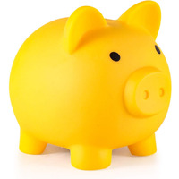 Piggy Bank, Unbreakable Plastic Money Bank, Coin Bank For Girls And Boys, Medium Size Piggy Banks, Practical Gifts For Birthday, Christmas, Baby Shower (Yellow)