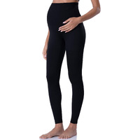Poshdivah Womens Maternity Leggings Over The Belly Pregnancy Yoga Pants Active Wear Workout Leggings Black Medium