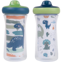 The First Years Dinosaur Kids Insulated Sippy Cups - Dishwasher Safe Spill Proof Toddler Cups - Ages 12 Months And Up - 9 Ounces - 2 Count