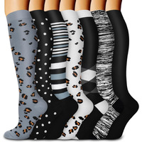 Aoliks Leopard Compression Socks For Women & Men, Support Socks For Travel Cycling Circulation