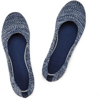 Frank Mully Womens Knit Ballet Flat Round Toe Slip On Flats Shoes Classic Low Wedge Ballerina Walking Flats Shoes, Blue Print, 6.5