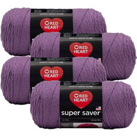 Red Heart Super Saver Yarn (4-Pack Of 5Oz Skeins) (Grey Heather)