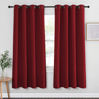 Nicetown Blackout Curtain Panel Grommet - Home Decorations Thermal Insulated Solid Grommet Top Blackout Living Room Panel/Drape For Gift (Burgundy Red, 1 Panel, 52 X 72-Inch)