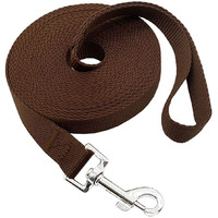 Nylon Training Dog Leash For Small Medium Large Dogs, 15Ft 20Ft 30Ft 50Ft Long Leash Dog/Puppy Lead For Obedience Recall Training, Camping (1\" X 30Ft, Brown)