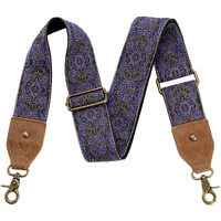 Nefelibata Purse Strap, 2\"Cowhide Head Wide Shoulder Strap Adjustable Replacement,Retro Jacquard Embroidery Multi-Pattern Crossbody Bag Straps For Handbag,Crossbody Bags,Shoulder Bags(Vintage Purple)