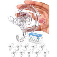 Antimbee Suction Cup Hooks, 10 Pack Reusable Suction Cup Hangers, Removable Small Suction Cups With 2 Hooks For Shower, Bathroom, Glass, Door, Windows, Kitchen, Up To 11 Lbs On Smooth Surface