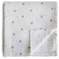 Mushie Muslin Baby Swaddle Blanket | 100% Organic Cotton (Sparrow)