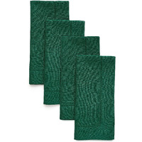 Solino Home Linen Napkins Set Of 4 - 100% Pure Linen Rainforest Green Cloth Napkins 20 X 20 Inch - Classic Hemstitch Dinner Napkins For St Patrick\'s Day, Winter, Easter