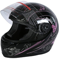 Tct-Motorparts Dot Adult Helmet Pink & Black Butterfly Full Face Street Sport Motocross Helmet (X-Large)
