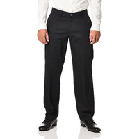 Lee Mens Total Freedom Stretch Relaxed Fit Flat Front Pant, Black, 36W X 30L