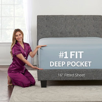 King Fitted Sheet - Real [16-Inch] Extra Deep Pocket King Size Fitted Sheet Only - Your Perfectly-Fit Fitted Sheet For 14-18 Deep Mattress - Best Fit Bottom Deep Fitted Bed Sheet - Baby Light Blue