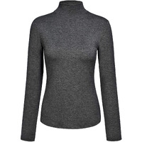 Kindcall WomenS Slim Fitted Mock Turtleneck Tops Long Sleeve Lightweight Base Layer Shirts (Dark Grey, Small)