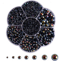 5700 Pcs Ab Half Pearls For Crafts,Nail Pearls For Nails Art For Crafting Diy Accessory,Flatback Pearls Gems For Makeup,Black Neatly Organized Craft Pearls For Artists Creative (2/3/4/5/6/8/10Mm)