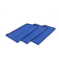 The Rag Company - Dry Me A River - Professional Korean 70/30 Blend, Microfiber Waffle-Weave, Drying & Detailing Towels, Soft Suede Edges, 390Gsm, 16In X 24In, Royal Blue (3-Pack)
