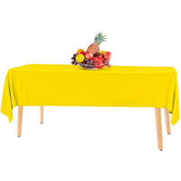 14 Pack Premium Yellow Plastic Tablecloth - 54 X 108 In Disposable Rectangle Plastic Table Cloth - Decorative Rectangle Table Cover Smooth Tablecloth - Disposable Table Cloths For Parties, Weddings