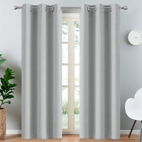 Yakamok Blackout Curtains For Bedroom,Grommet Thermal Insulated Room Darkening Curtains For Living Room, Set Of 2 Panels (38 X 84Inch, Light Grey)