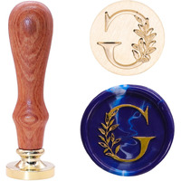 Swangsa Initial Alphabet G Wax Seal Stamp, Vintage Elegant Botanical Leaves Letter Sealing Stamp For Wedding Party Invitation, Gift Wrap, Envelope, Christmas Thanksgiving Card (G)