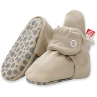 Zutano Unisex Organic Cotton Baby Booties With Gripper Soles, Khaki, 24M