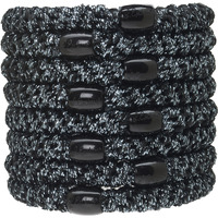 L. Erickson Grab & Go Ponytail Holders, Graphite Metallic, Set Of Eight - Exceptionally Secure With Gentle Hold