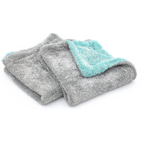 The Rag Company - The Liquid8R - Absorbent 7030 Blend Microfiber Drying Towel For Cars, Trucks, Suvs, Safe For Detailing + Scratch Free, Twist Loop, 1100Gsm, 16In X 16In, Aqua Bluegrey (2-Pack)