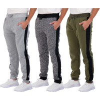 3 Pack Mens Joggers Sweatpants Fleece Pants Active Jogger Sports Athletic Training Track Gym Running Workout Fit Tapered Casual French Terry Quick Dry Fit Pockets Clothing Apparel Bottom,Set 5,S