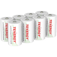 Tenergy Centura Lite 12V Nimh Rechargeable D Battery, 3000Mah Low Self Discharge D Cell Batteries, Pre-Charged D Size Battery, Ul Certified, 8 Pack