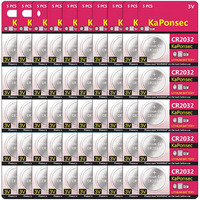 Kaponsec 50 Pack Cr2032 Dl2032 3V Lithium Coin Cell Battery