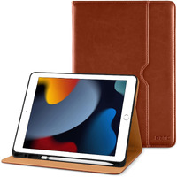 Dtto Ipad 9Th8Th7Th Generation 102 Inch Case 202120202019, Premium Leather Business Folio Stand Cover With Built-In Apple Pencil Holder - Auto Wakesleep And Multiple Viewing Angles, Dark Brown