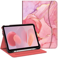 Fintie Case For Ipad 10Th Generation 109 Inch (2022 Model), Multi-Angle Viewing Protective Stand Cover With Pencil Holder & Pocket, Auto Sleepwake, Marble Pink