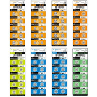 Siiboat Watch Batteries 80Pcs - Ag0, Ag1, Ag3, Ag4, Ag5, Ag7, Ag10, Ag13, 1.5V Alkaline Lr41 Lr44 Assorted Button Coin Cell Batteries