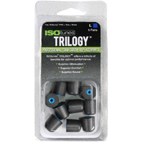 Isotunes Trilogy Foam Replacement Eartips For Isotunes Pro, Xtra, Wired (5 Pair Pack) (Large, Blue)