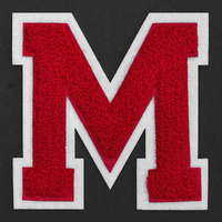 Letter M - Chenille Stitch Varsity Iron-On Patch By Pc, 4-12, Redwhite, Tr-11648