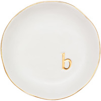 Collective Home - Ceramic Jewelry Tray, Decorative Trinket Dish For Rings Earrings Necklaces Bracelet Watch Keys, Birthday Mother\'s Day For Women, 4.75\", White Surface (B)