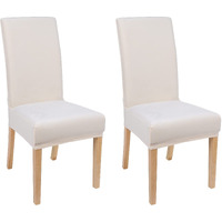 Smiry Velvet Stretch Dining Room Chair Covers Soft Removable Dining Chair Slipcovers Set Of 2, Gream