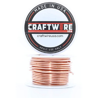 Craftwire Usa Solid Bare Copper Wire Round,Bright,Half Hard,5 Oz 14 Gauge,28 Feet (Choose 10 To 30 Ga.)
