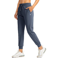 G Gradual Women\'s Joggers Pants With Zipper Pockets High Waisted Athletic Tapered Sweatpants For Women Workout Lounge (Dusty Blue, Large)