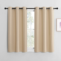 Nicetown Room Darkening Curtain Panels For Cafe, Thermal Insulated Grommet Room Darkening Draperies/Drapes For Window (Biscotti Beige, 2 Panels, W42 X L40 -Inch)