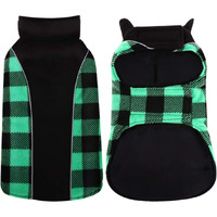 Kuoser Reversible Dog Coat, Warm Waterproof Dog Jacket, British Style Plaid Dog Winter Coats, Puppy Cold Weather Vest Windproof Outdoor Clothes Dog Snow Jackets For Small Dogs S