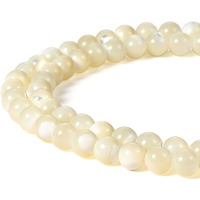 6Mm Natural Mother Of Pearl Shell Beads Round Gemstone Loose Beads For Jewelry Making (63-66Pcsstrand)