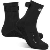 Gimilife Neoprene Socks 3Mm Water Socks For Women Men, Waterproof Diving Wetsuit Socks Sand Socks For Beach Volleyball Snorkeling Surfing Kayaking Swimming Water Sports (High Cut/Black-Black, L)